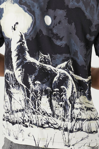 Twill Howling Wolf Graphic Shirt