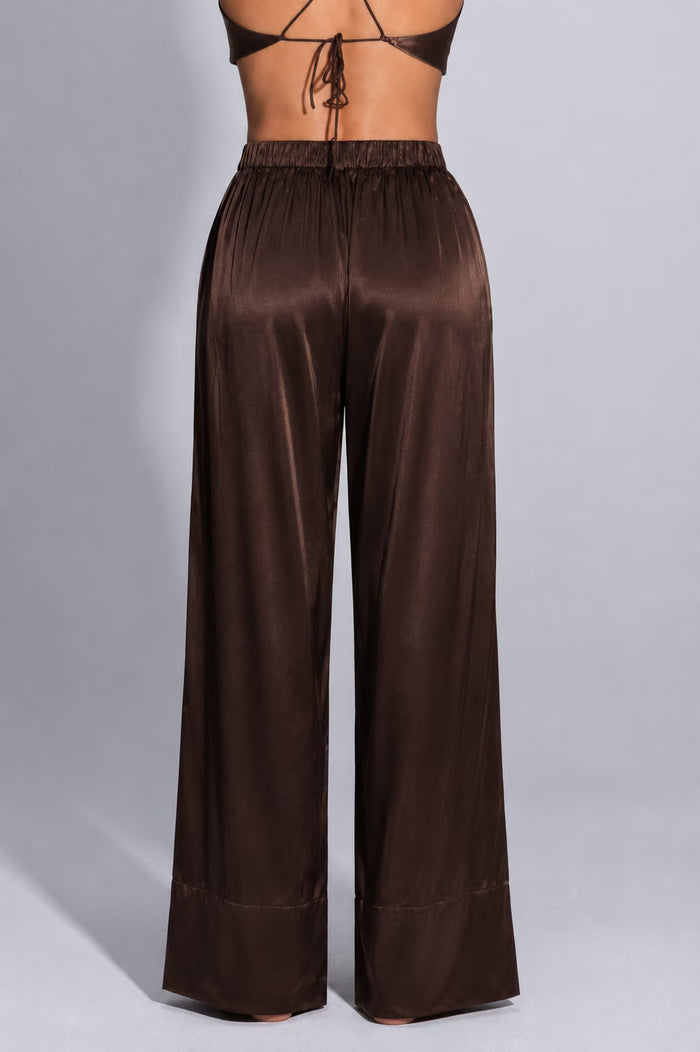 Twyla Silk Pyjama Set Chocolate | Archive Sample