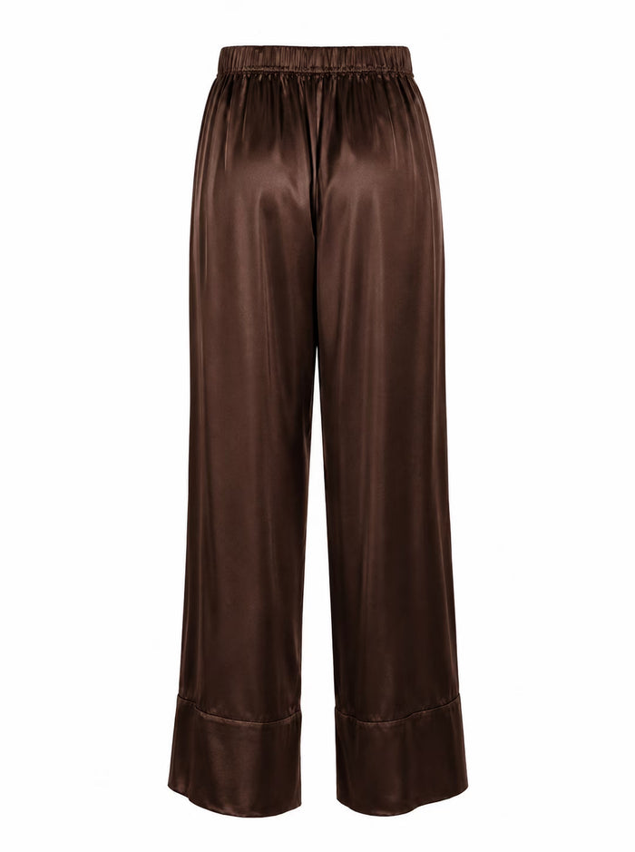 Twyla Silk Pyjama Set Chocolate | Archive Sample