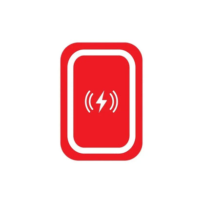 a red button with a lightning symbol