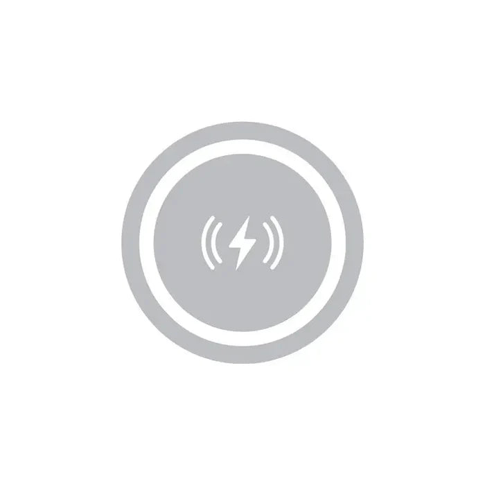 a white circle with a lightning symbol