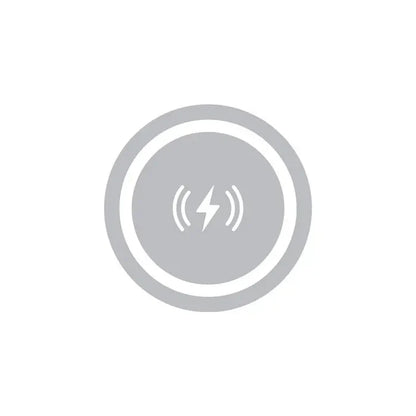 a white circle with a lightning symbol