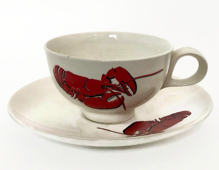 Vintage Ceramic Lobster Cup and Saucer Set by Eastern China NY U.S.A. at Duckwells