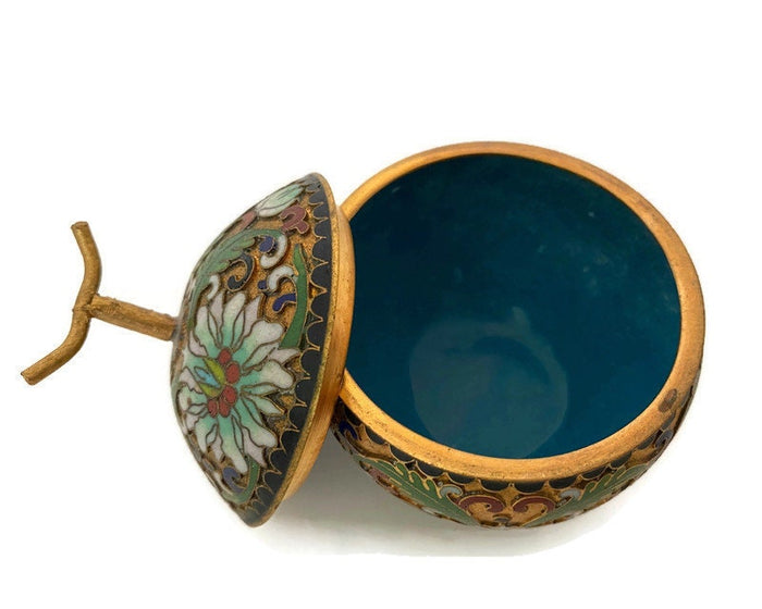 Vintage Chinese Cloisonne Enamel Trinket Box at Duckwells