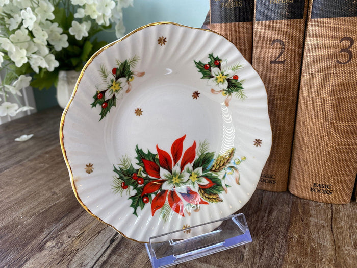 Vintage Christmas Small Bowl by Royalty English Fine Bone China in the Noel Pattern at Duckwells