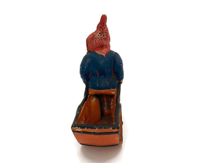 Vintage Gnome Pulling a Cart Figurine, Occupied Japan at Duckwells