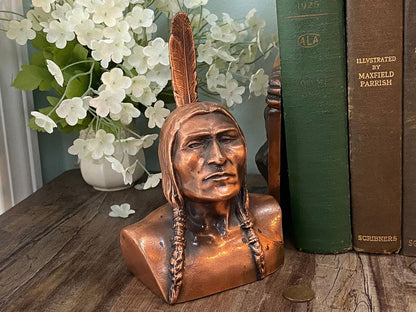 Vintage Shawmut Native American Bust Figurine Collectible at Duckwells
