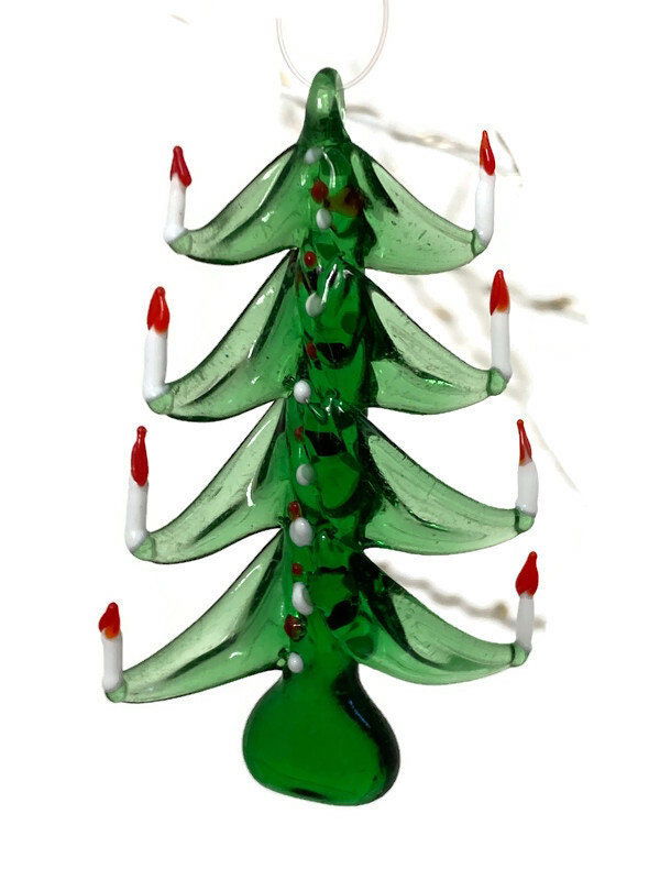 Vintage Spun Green Glass Christmas Tree Ornament at Duckwells