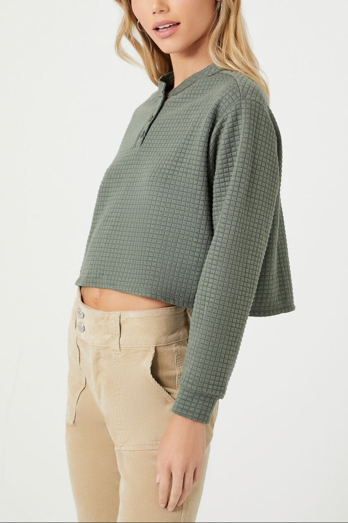 Waffle Knit Crop Top