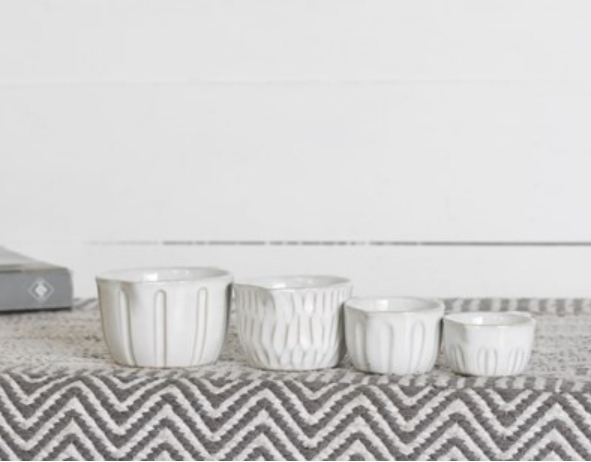 White Ceramic Measuring Cups