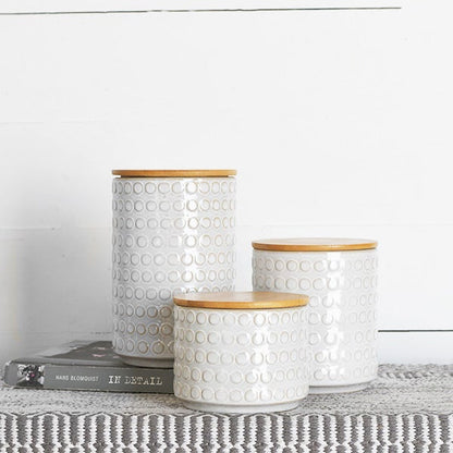 White Dot Canister Set