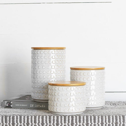 White Dot Canister Set