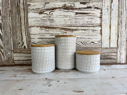 White Dot Canister Set