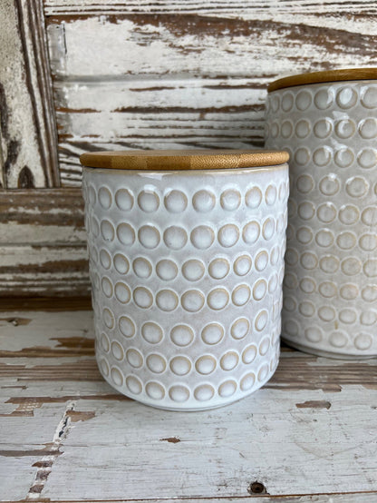 White Dot Canister Set