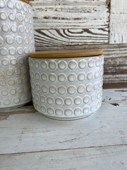 White Dot Canister Set