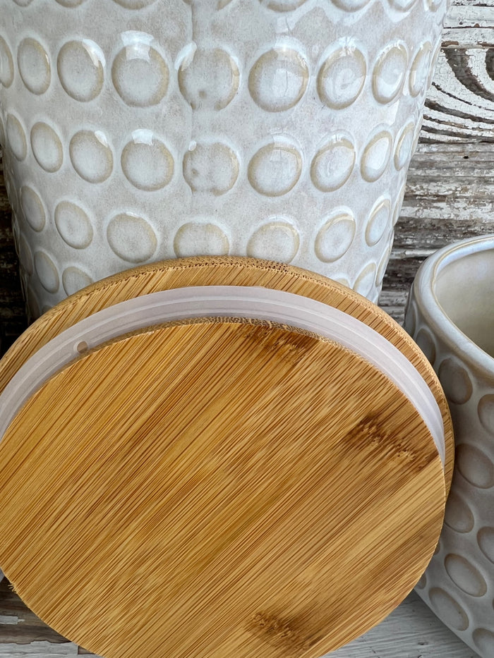 White Dot Canister Set