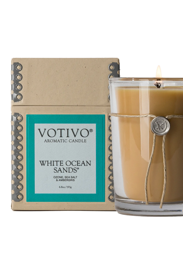 Votivo Aromatic Candle White Ocean Sands 6.8 oz