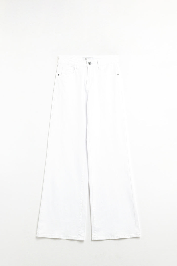 White Straight Pants wide leg - Coloured Jeans