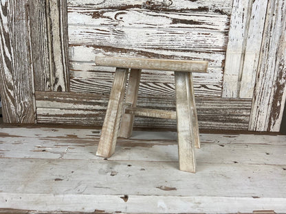 White Wash Wooden Stool