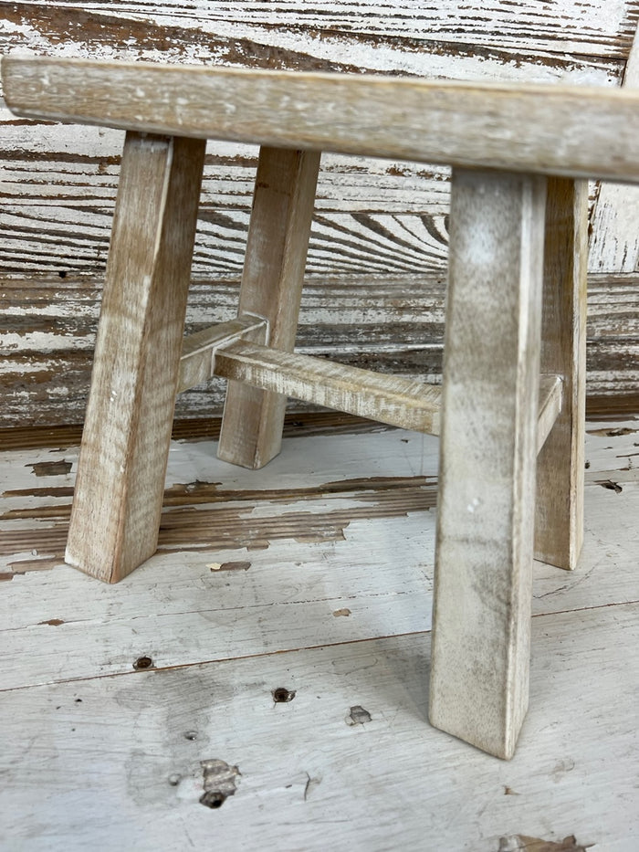 White Wash Wooden Stool