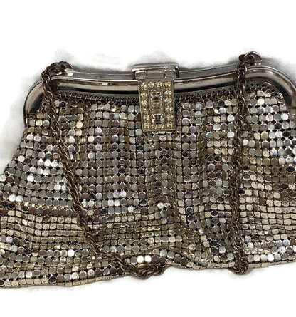 Whiting and Davis Silver Metal Mesh Coin Purse at Duckwells