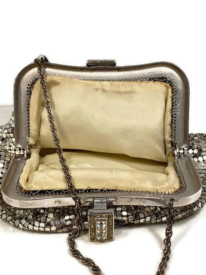 Whiting and Davis Silver Metal Mesh Coin Purse at Duckwells