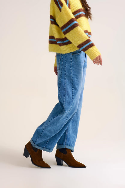 wide leg Barrel Blue Denim Jeans in light wash - Denim