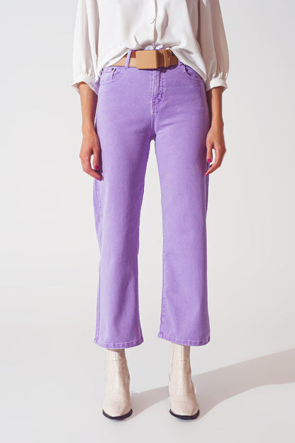 Wide leg jeans in purple - Coloured Jeans