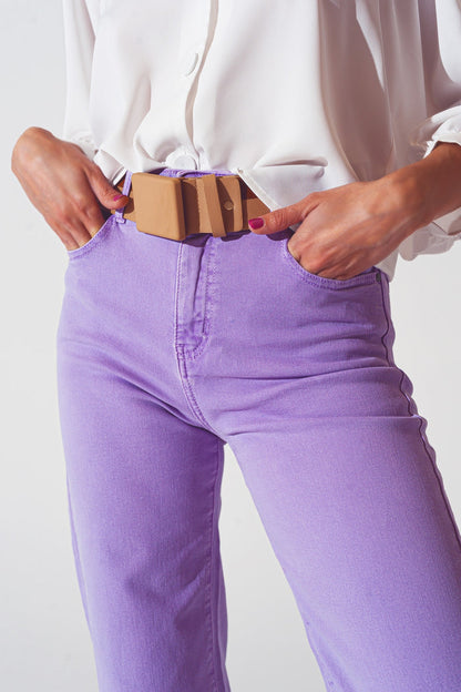Wide leg jeans in purple - Coloured Jeans