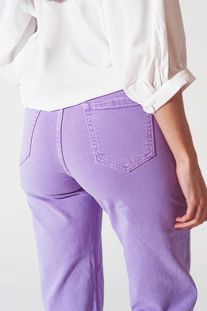 Wide leg jeans in purple - Coloured Jeans