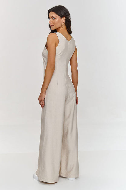 Wide Leg Sleeveless Jumpsuit in Brown - Jumpsuits