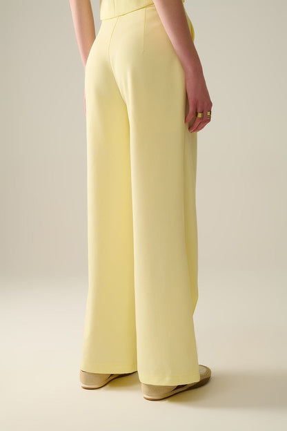 Wide Leg tailored pants In Yellow - trousers