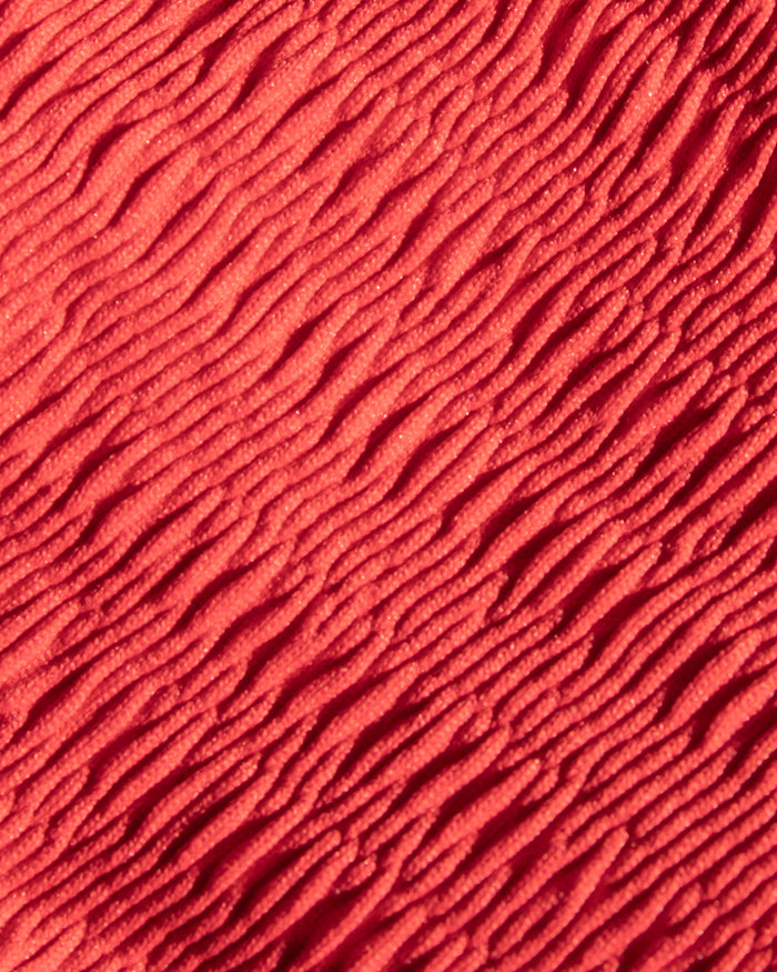 Close-up of pucker up pout crinkle textured fabric used in the LSPACE pucker up pout.