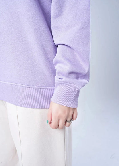 Lilac sweatshirt sleeve with ribbed cuff and hem detail