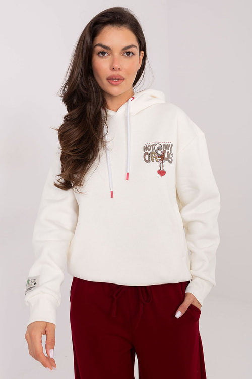 Women's White Graphic Sweater Hoodie white - Sweaters