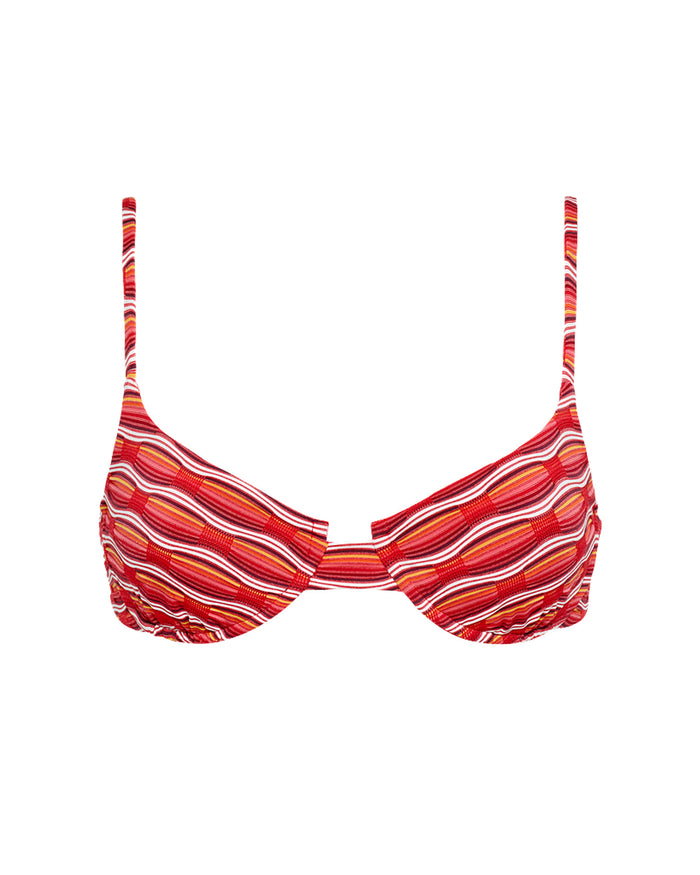 Off-model front view of the LSPACE x The Salty Blonde Tutti Frutti Belle Bikini Top.