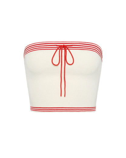 Off-model image of the LSPACE x The Salty Blonde Del Sol Tube Top in cream-flame on a clean background.