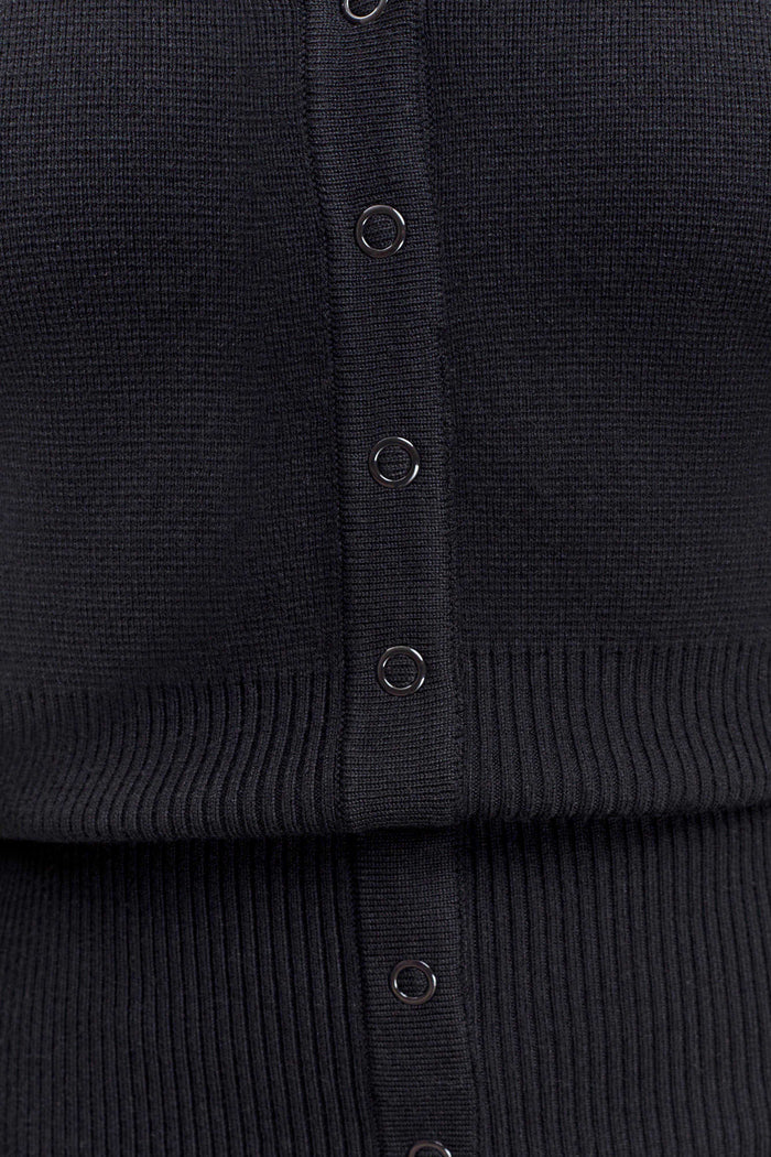 Xaden Wool Mix Knit Mini Dress - Black