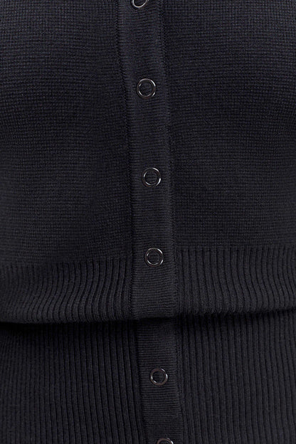 Xaden Wool Mix Knit Mini Dress - Black