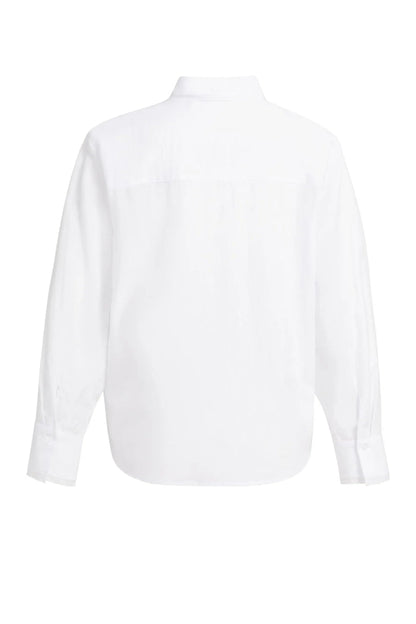 YAYA Blouse with Collar Detail - Pure White 01-201247-609 back view by YAYA Shop YAYA at Dotique