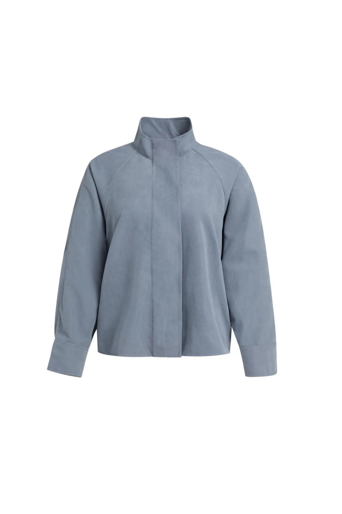 YAYA High Neck Raglan Blouse - Arctic Seal Grey 01-201248-609 Shop YAYA at Dotique