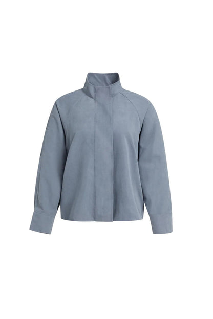 YAYA High Neck Raglan Blouse - Arctic Seal Grey 01-201248-609 Shop YAYA at Dotique