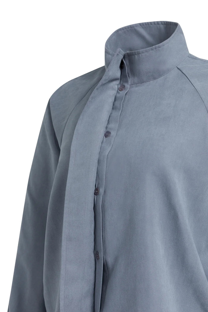 YAYA High Neck Raglan Blouse - Arctic Seal Grey 01-201248-609 Shop YAYA at Dotique