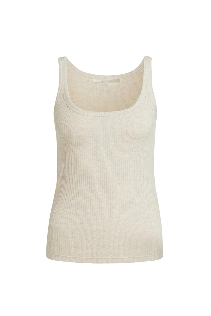 YAYA Soft Melange Singlet - Pure Cashmere Grey Melange 01-729066-609 front view Shop YAYA at Dotique