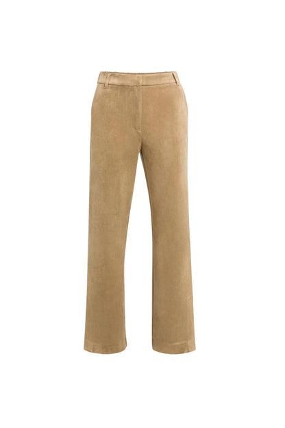 YAYA Suedine Wide Leg Trousers - Otter Brown 01-309283-609 front view Shop YAYA at Dotique