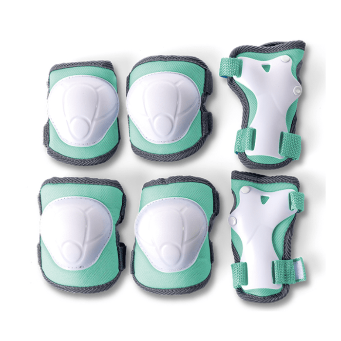 Yvolution kids safety pads set small in green - knee, elbow and wrist guards